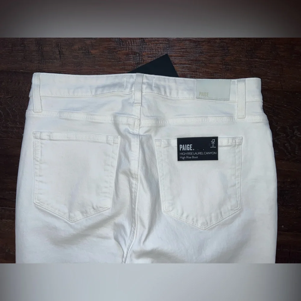 PAIGE White Flare Wide Leg Denim - Picture 12 of 13